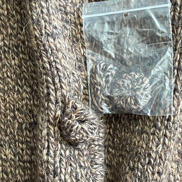 Dress Barn Women's Large Lambswool Cardigan Sweater Brown Chunky Buttons Pockets - Picture 6 of 6